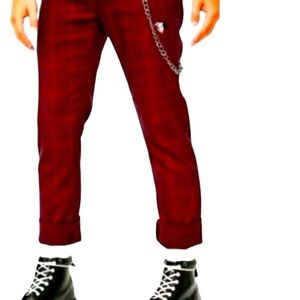 Nana Judy  X Disney “101 Dalmatian’s ska plaid pants men’s S. Great Cond…